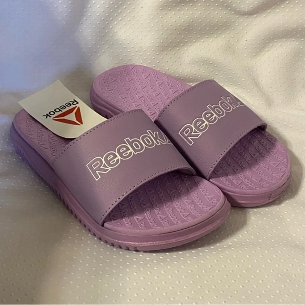 Reebok Shoes Girls Size 13 Orchid-White Sandales Slide Slip On NEW
